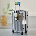 20-26 inch luggage with cup holder phone holder travel suitcase rolling luggage large capacity suitcase middle size luggage